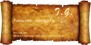 Tenczer Gergely névjegykártya